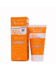 Avene Solar Crema con Color Unificante SPF50+ Pieles Sensibles Secas 50ml