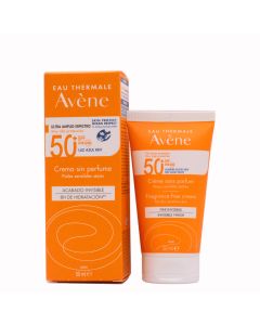 Avene Solar Crema SPF50+ Cara Pieles Secas Sin Perfume 50ml