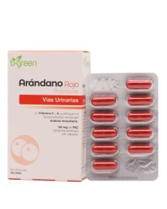 B Green Arándano Rojo probióticos 30 Cápsulas Via Oral