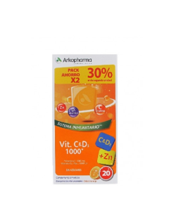 Arkopharma Vitamina C&D 1000 Pack Ahorro 40 Comp. Efervescentes