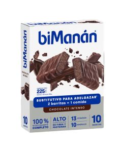 BiManán Barrita Sustitutiva Chocolate Intenso 10 Barritas