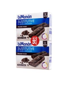 BiManan Sustitutive Barritas Chocolate Fondant 8uds DUPLO 50%Dto 2ªUd