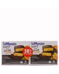 Bimanan beFit Proteina Sabor Chocolate Naranja 6 Barritas x 2 Duplo 50%to 2ªUd