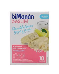 BiManan beSlim Barritas Chocolate Blanco Yogur y  Limón 10 Barritas