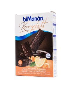 BiManan Komplett Barritas de Chocolate Negro con Naranja 6 Barritas