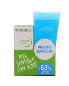 Bioderma Sebium Sensitive 30ml+Sebium Gel Moussant 100ml Kit Piel Sensible con Acné