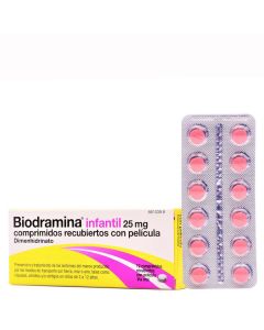 Biodramina Infantil 25 mg Comprimidos Recubiertos con Película