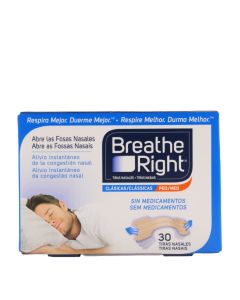 Breathe Right Tiras Nasales Pequeñas Clásicas 30 Tiras Nasales