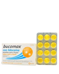 Bucomax con Lidocaína 24 Pastillas Para Chupar Sabor Miel y Limón