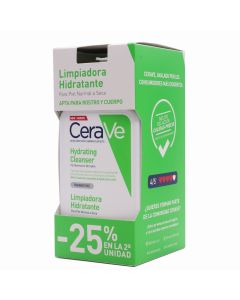 CeraVe Limpiadora Hidratante Piel Normal a Seca 473 ml x 2 Pack 25%Dto 2ªUd