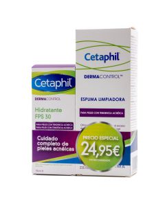 Cetaphil DermaControl Hidratante FPS30+Espuma Limpiadora Acné Pack