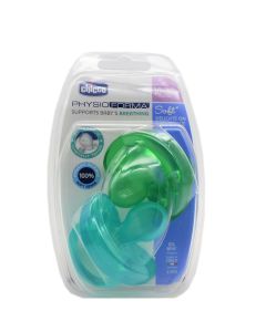 Chicco Chupete Silicona Physio Soft 16-36M Azul y Verde 2 Chupetes