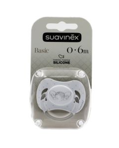 Suavinex Chupete Basic Tetina Silicona  Anatómica White 0-6m