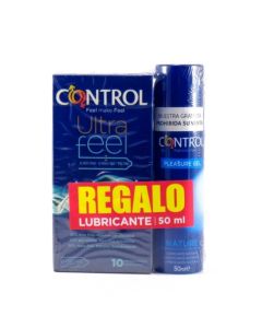 Control Ultrafeel 10uds+Lubricante Nature 50ml Pack