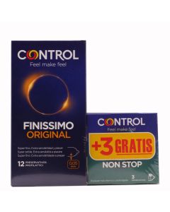 Control Finíssimo 12 Preservativos+Non Stop 3 Preservativos Regalo