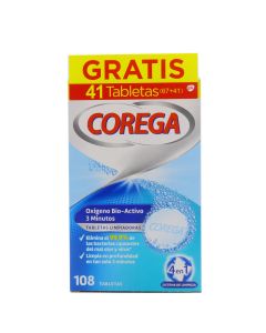 Corega Oxígeno Bio Activo Limpieza Prótesis Dental 108 Tabletas