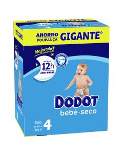 Dodot Bebé Seco Mega Box Talla 4 9-14Kg 168 Pañales