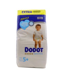 Dodot Sensitive Talla 5+ 12-17Kg 48 Pañales Extra Absorción