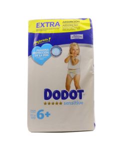 Dodot Pañales talla 6+, para niños de más de 14 kilogramos Bebé-Seco 54 uds