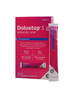 Dolostop 1g Paracetamol 10 Sobres Solución Oral 