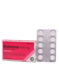 Dolostop 500mg Paracetamol 20 Comprimidos