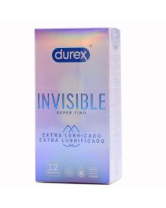 Durex Invisible Super Fino Extra Lubricado 12 Preservativos
