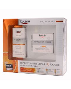 Eucerin Hyaluron Filler Vitamin C Booster 8ml + Hyaluron Filler Día SPF30 Pack