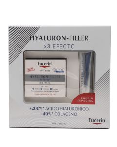 Eucerín Hyaluron Filler Día FPS15 Piel Seca + Contorno de Ojos Regalo Pack Antiarrugas