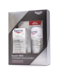 Eucerin MEN Pack Crema Antiedad+Espuma de Afeitar