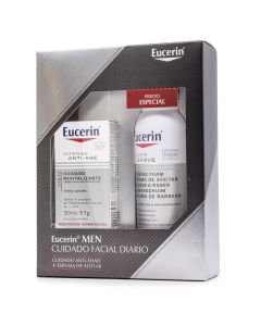 Eucerin MEN Pack Crema Antiedad+Espuma de Afeitar