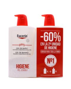 Eucerin PH5 Gel de Baño 1000ml+1000ml -60% 2ªUd Pack