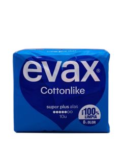 Evax Cottonlike Super Plus Alas 10 Compresas Higiénicas