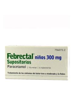 Febrectal Infantil 300mg 6 Supositorios