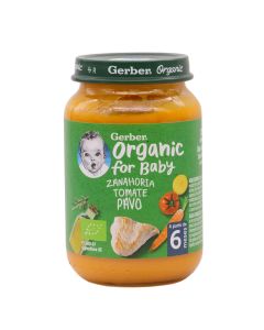 Gerber Organic Zanahoria, Tomate y Pavo tarro de  190gr