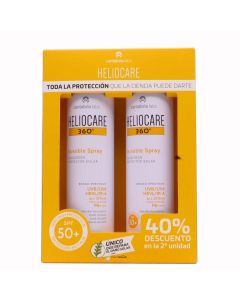 Heliocare 360º Invisible Spray SPF50+ 200ml x 2 Duplo Pack 40%Dto 2ªUd