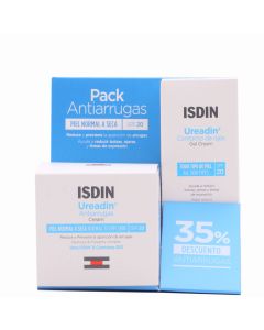 Ureadin Pack Antiarrugas Crema Piel Normal a Seca SPF20 + Contorno de Ojos Gel Crema SPF20 Isdin