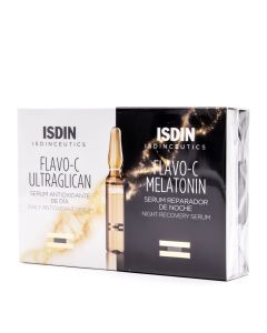 Isdinceutics Flavo C Ultraglican 10 Ampollas+Flavo C Melatonin 10 Ampollas Pack Isdin               