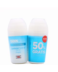 Isdin Deo Lambda Control Desodorante RollOn Fresh 48h 50 ml x 2 Duplo 50%Dto 2ªUd