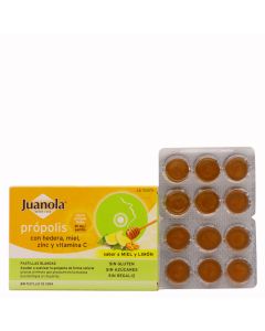 Juanola Própolis +Hedera con Miel, Zinc y Vitamina C, Sabor Limón Miel 24 pastillas blandas