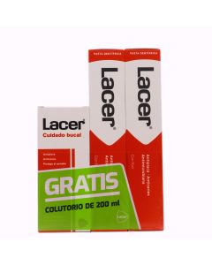 Lacer Pack Pasta 125ml x 2+Colutorio 200ml Regalo