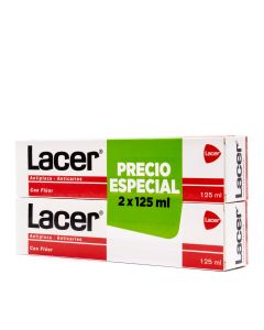 Lacer Pasta de Dientes con Fluor 125ml x 2 Formato Ahorro