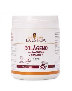 Ana María Lajusticia Colágeno con Magnesio y Vitamina C Polvo Sabor Fresa 350g Envase para 46 Días