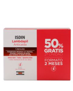 Lambdapil Anticaída Cápsulas 60 Cápsulas x 2  Pack 50%Dto 2ªUd Isdin