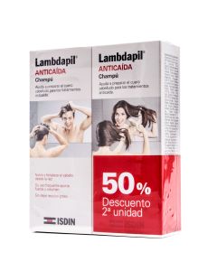 Lambdapil Anticaida Champú Isdin 200ml x 2 Pack Duplo 50%Dto 2ªUd