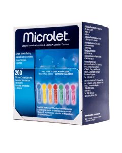 Microlet Lancetas de Colores 200 Lancetas Ascensia