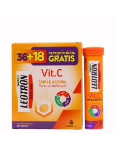 Leotron Vitamina C  36 + 18 Comprimidos Efervescentes Sabor Naranja