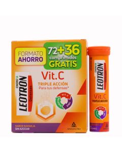 Leotron Vitamina C  72 + 36 Comprimidos Efervescentes Sabor Naranja