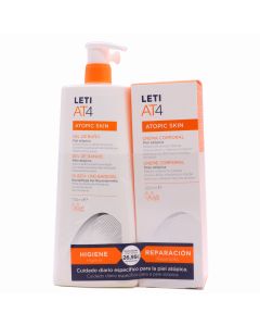Leti AT4 Gel de Baño 750ml + Crema Corporal 200ml Atopic Skin Pack