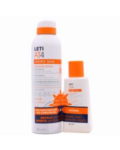 Leti AT4 Defense Spray Atopic Skin SPF50+ 200ml+Gel de Baño 100 ml de Regalo