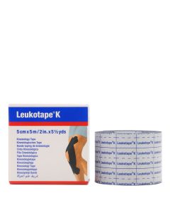 Leukotape K Cinta Kinesiológica Negra 5cm x 5m